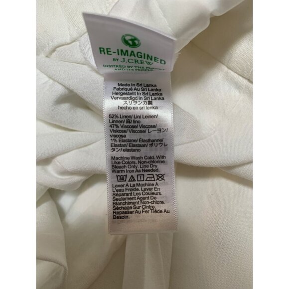 J.Crew Re-Imagined Womens Linen-Blend White Pants Size 10 - Picture 4 of 4